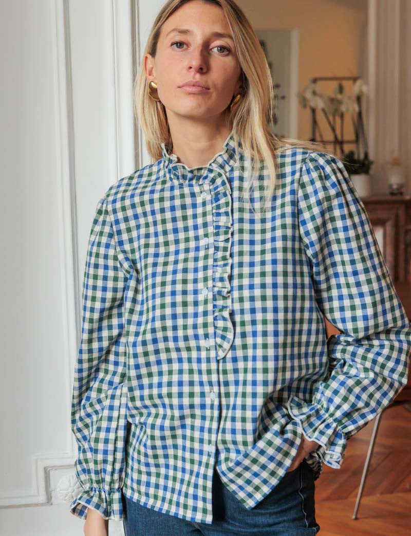 Chemise bleue & verte Jairo