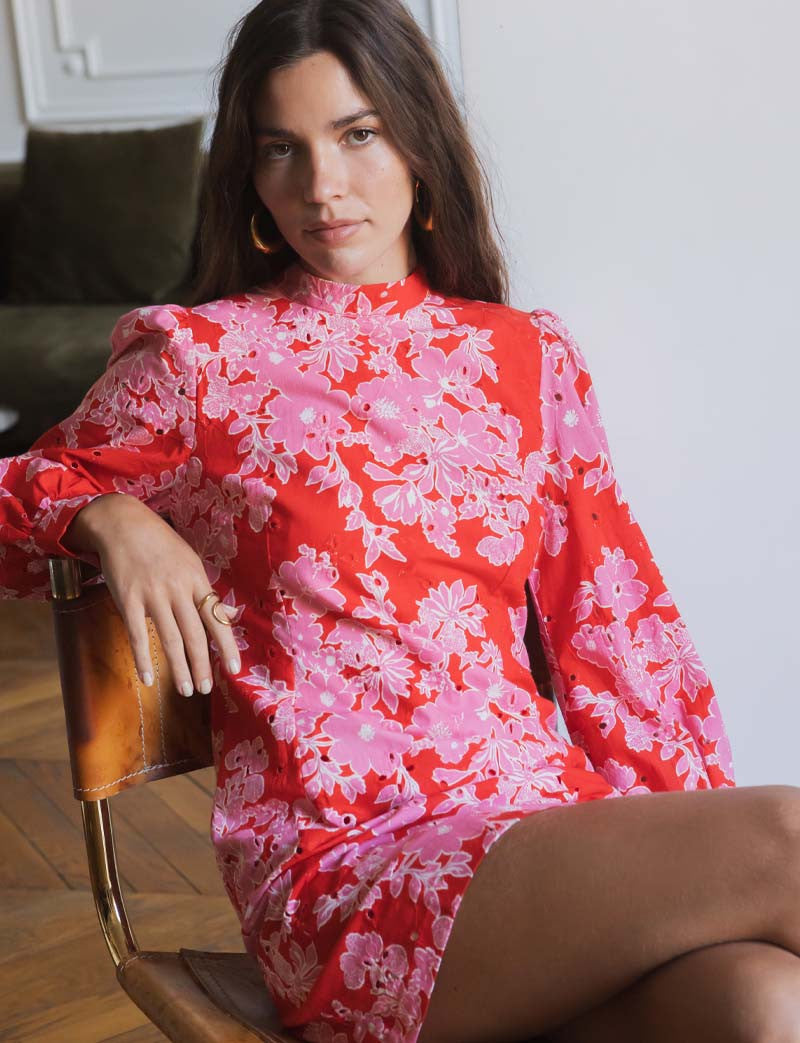 Robe rouge & rose Lorena