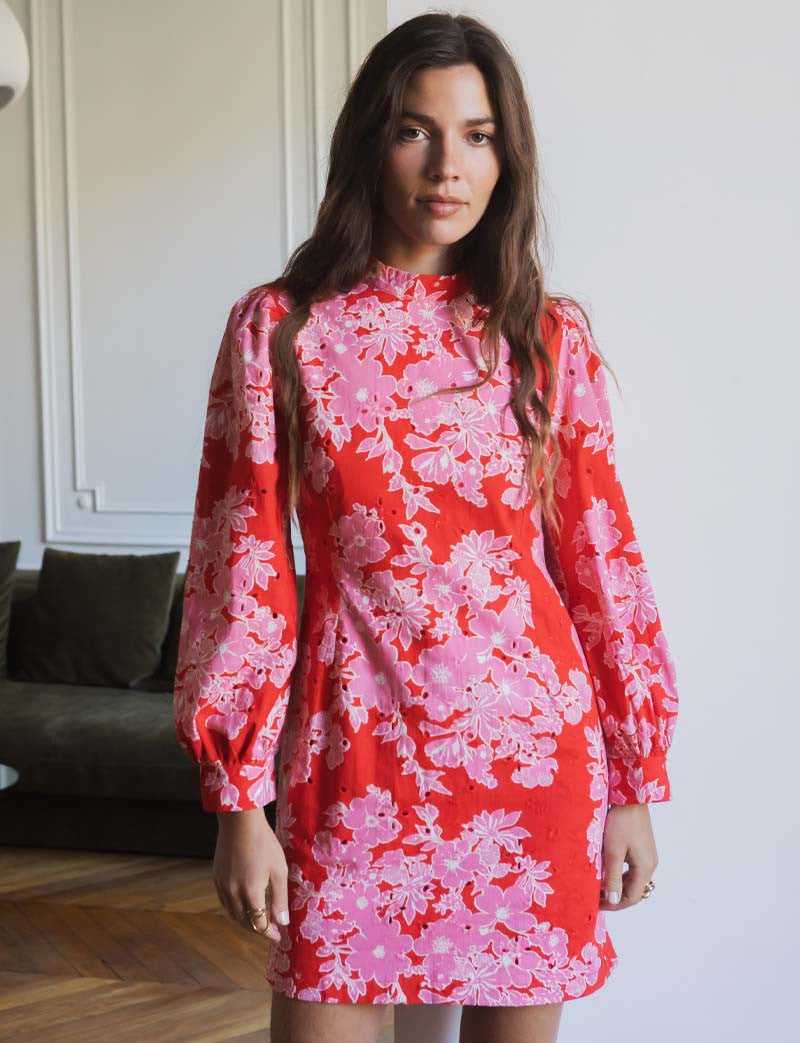 Robe rouge & rose Lorena