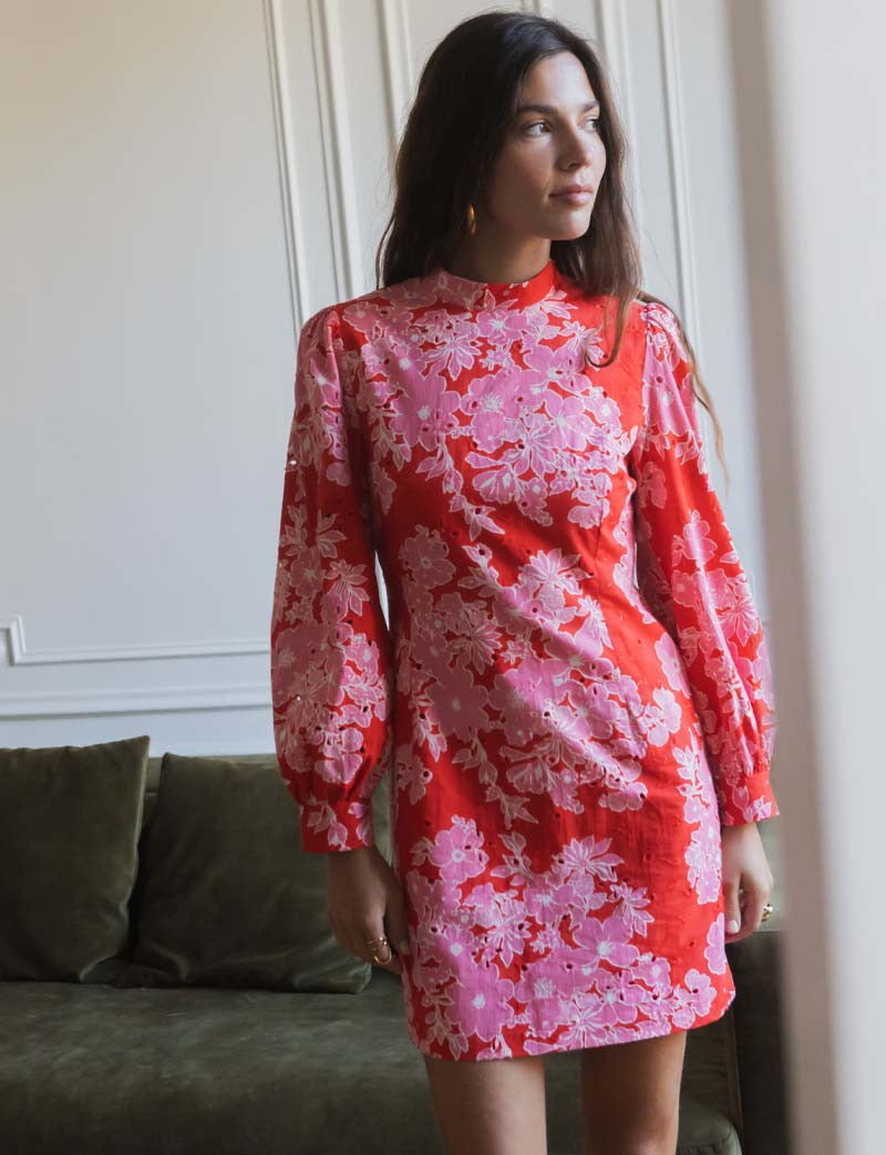 Robe rouge & rose Lorena