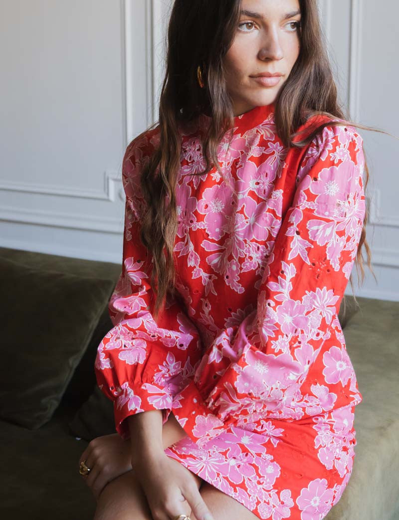 Robe rouge & rose Lorena