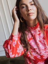 Robe rouge & rose Lorena