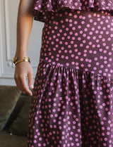 Jupe à pois bordeaux & rose Marisol