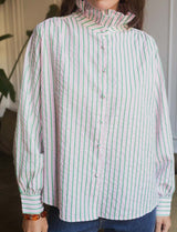 Chemise rose & verte Maité