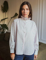 Chemise rose & verte Maité