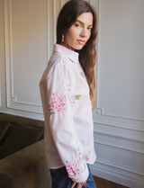 Chemise rose brodée Sabela