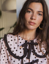 Blouse rose & marron Dafné