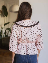 Blouse rose & marron Dafné