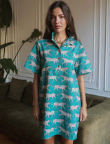 Robe verte & léopard James