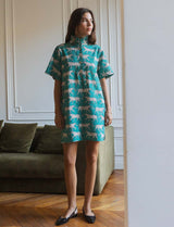 Robe verte & léopard James