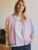 Gilet rose-bleu & jaune Adamy