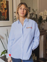 Chemise à rayures ciel Amor