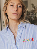 Chemise à rayures ciel Amor