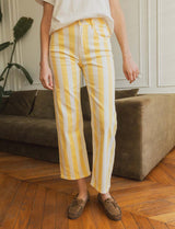Jean à rayures jaune Evori