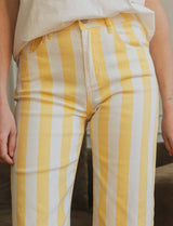 Jean à rayures jaune Evori