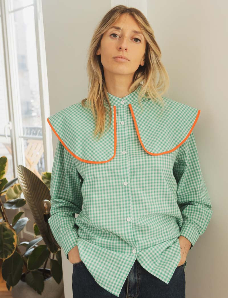 Chemise vichy verte Claudio