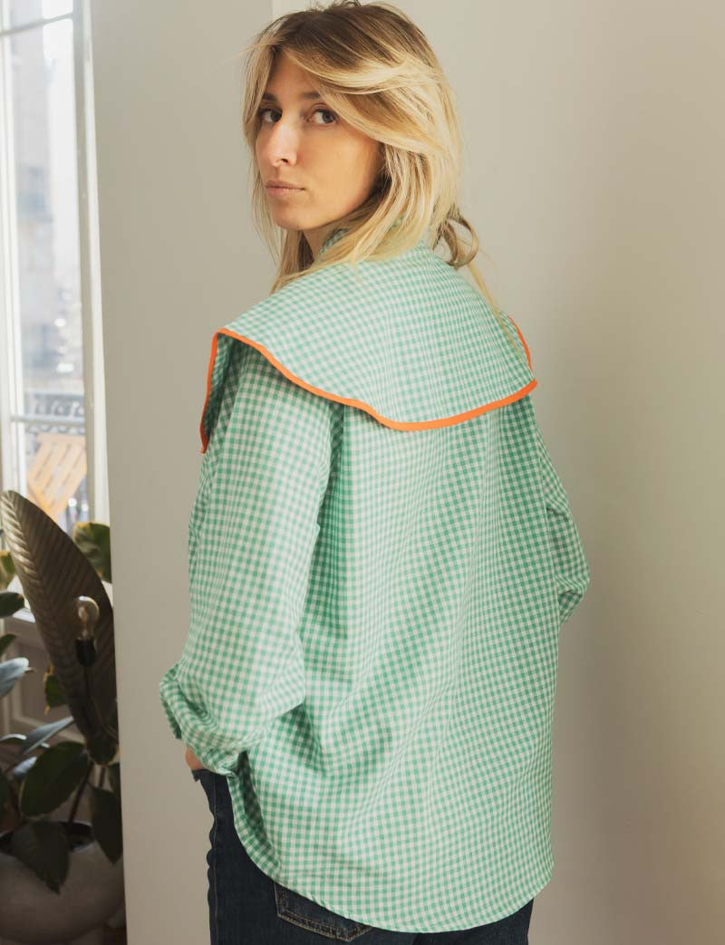 Chemise vichy verte Claudio