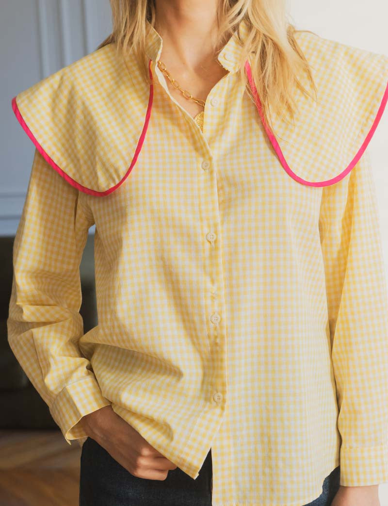 Chemise vichy jaune Claudio