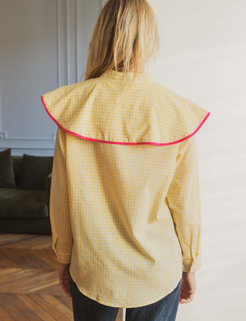 Chemise vichy jaune Claudio