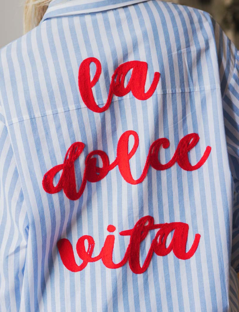 Chemise à rayures ciel La Dolce Vita