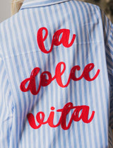 Chemise à rayures ciel La Dolce Vita