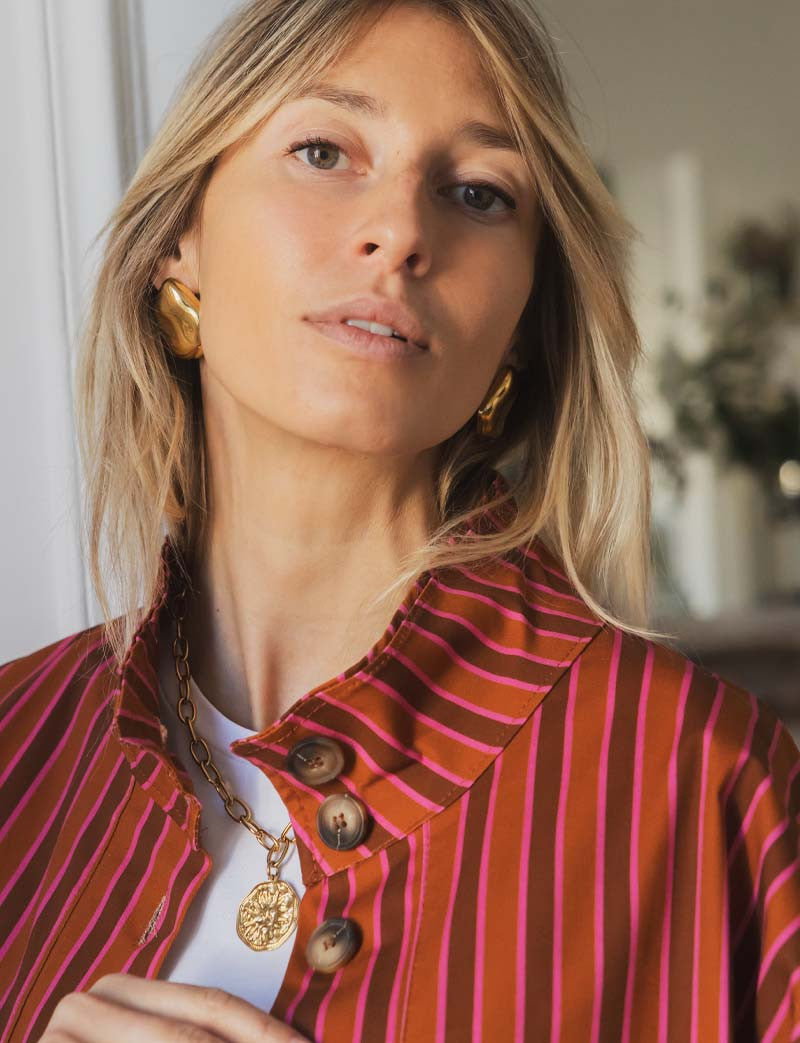 Veste à rayures terracotta Ophel