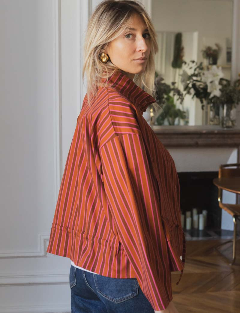 Veste à rayures terracotta Ophel