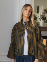 Veste à rayures olive Ophel