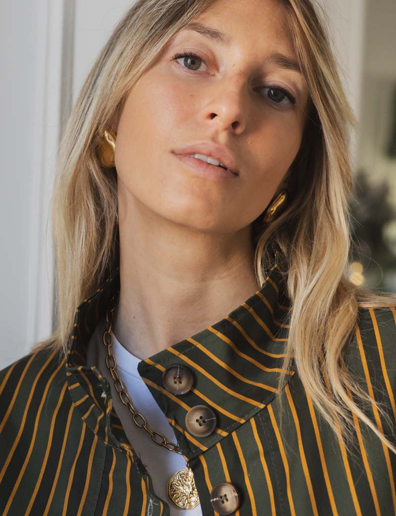 Veste à rayures olive Ophel