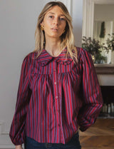 Chemise à rayures prune Himsa