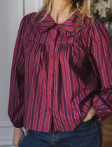 Chemise à rayures prune Himsa