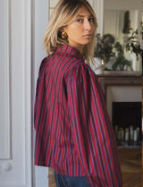 Chemise à rayures prune Himsa