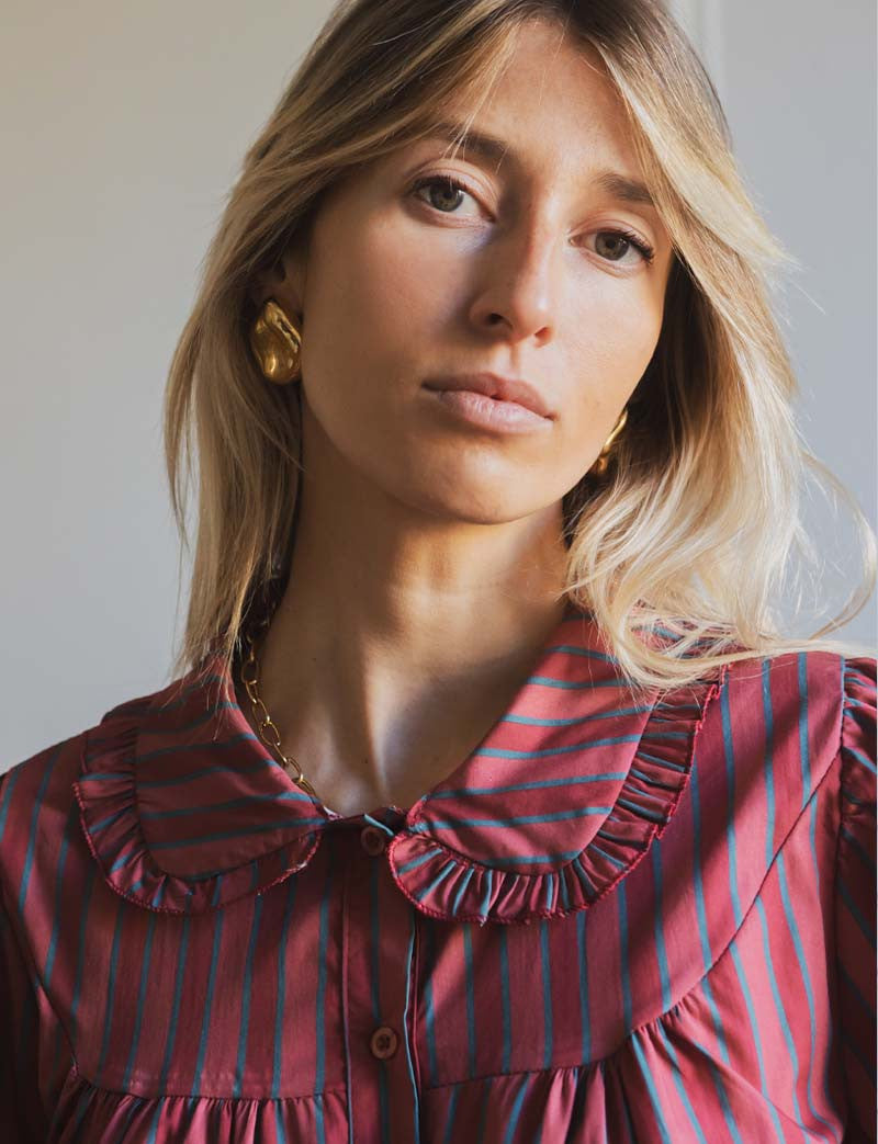 Chemise à rayures blush Himsa