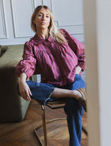 Chemise à rayures blush Himsa