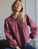 Chemise à rayures blush Himsa
