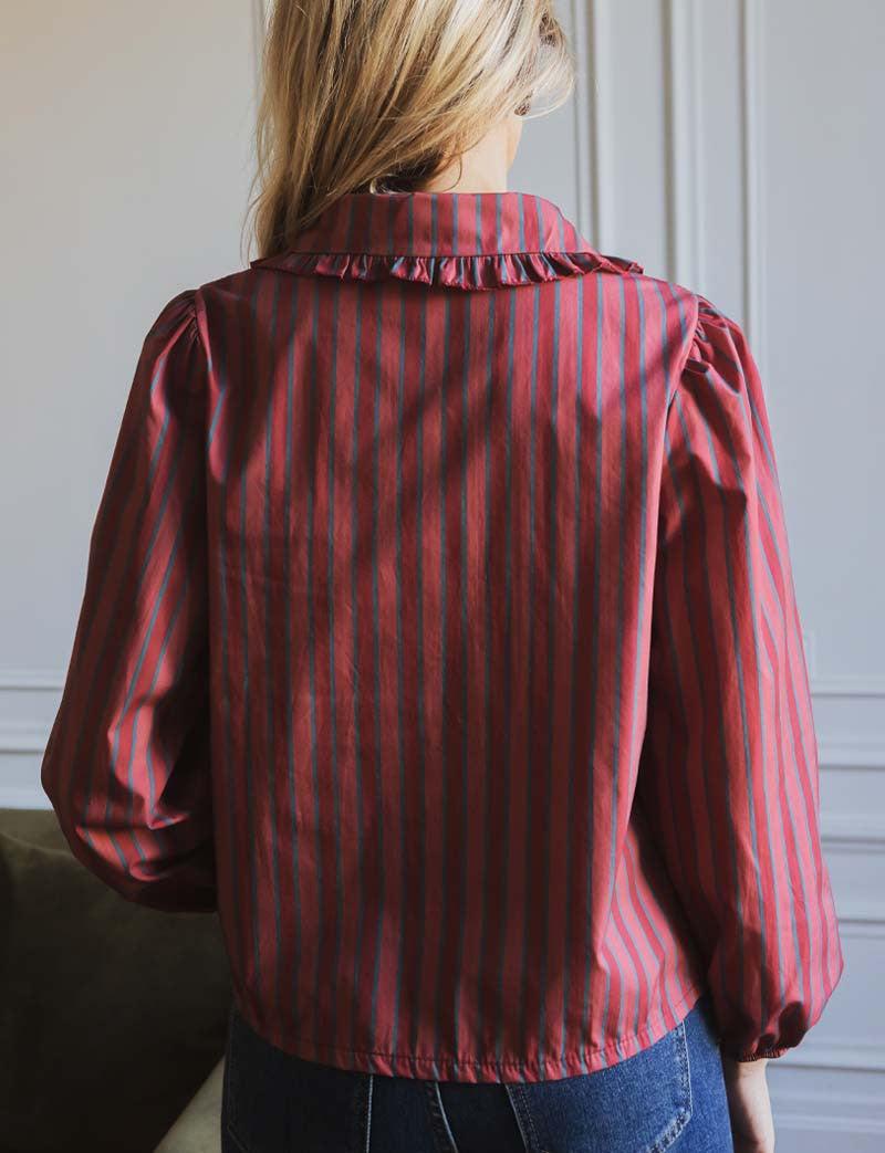 Chemise à rayures blush Himsa