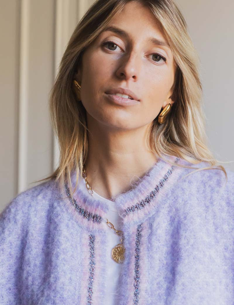 Gilet lilas & rose Aldin