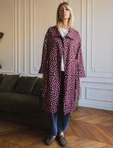 Trench à pois bordeaux & rose Floro
