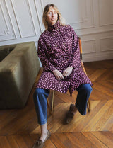 Trench à pois bordeaux & rose Floro