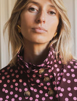 Trench à pois bordeaux & rose Floro