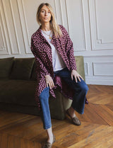 Trench à pois bordeaux & rose Floro