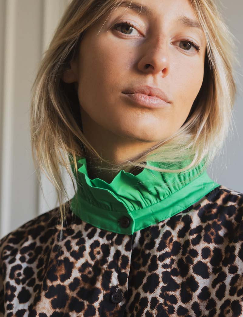 Chemise léopard & verte Gustava