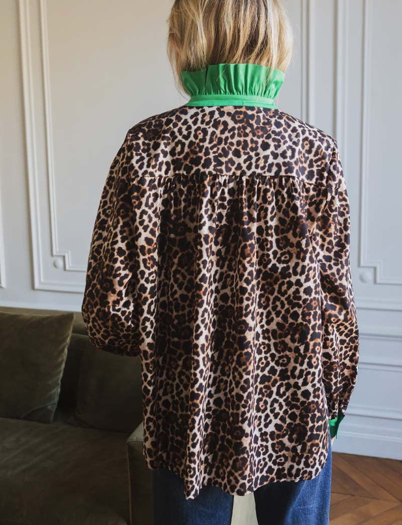 Chemise léopard & verte Gustava