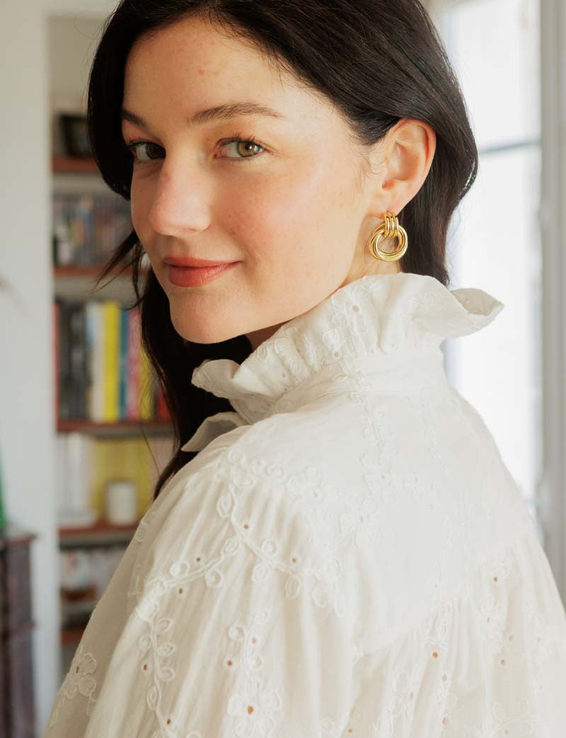 Chemise blanche en broderie Gustava