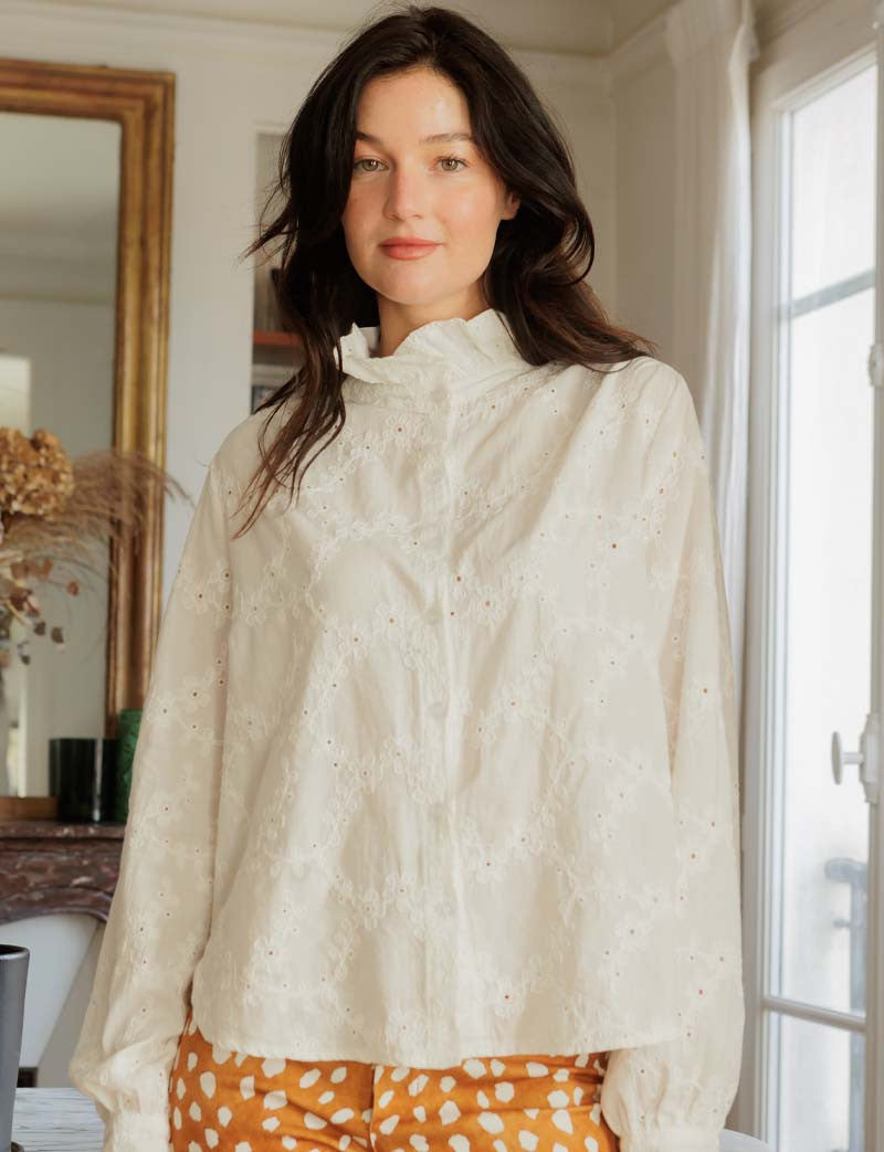 Chemise blanche en broderie Gustava