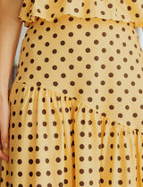 Jupe à pois jaune & choco Marisol