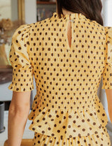 Top à pois jaune & choco Paloma