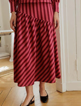 Jupe à rayures rose & bordeaux Rosalia