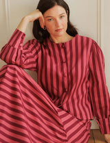 Blouse à rayures rose & bordeaux Solana