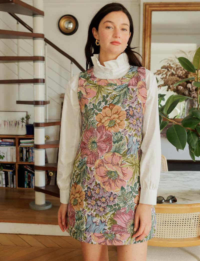 Robe en jacquard fleuri Constance